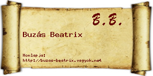 Buzás Beatrix névjegykártya