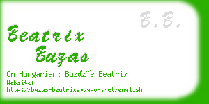 beatrix buzas business card